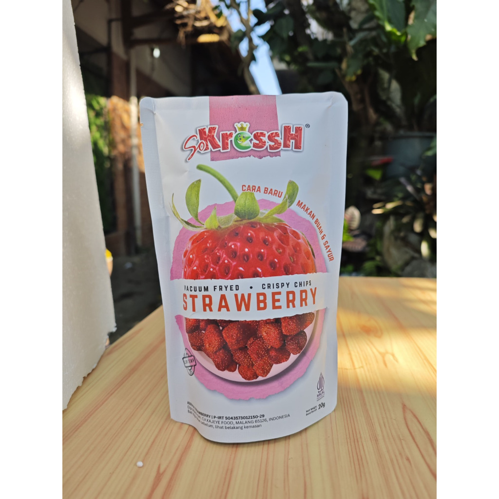 

Kripik Buah Strawberry 20gr Sokress Pouch