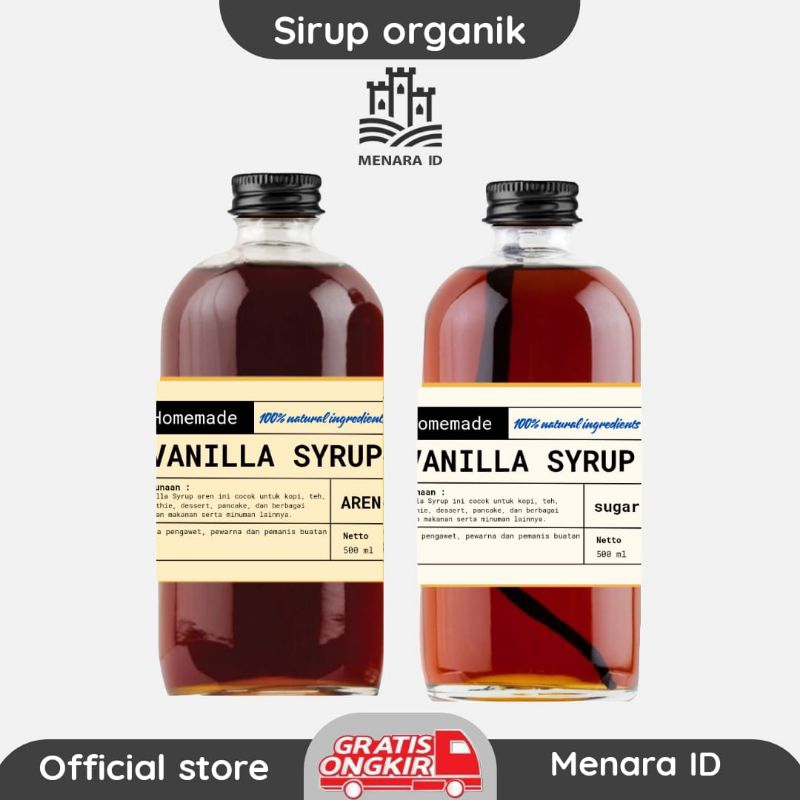 

Vanila syrup organik 500ml, vanila syrup gula aren dan vanila syrup gula pasir