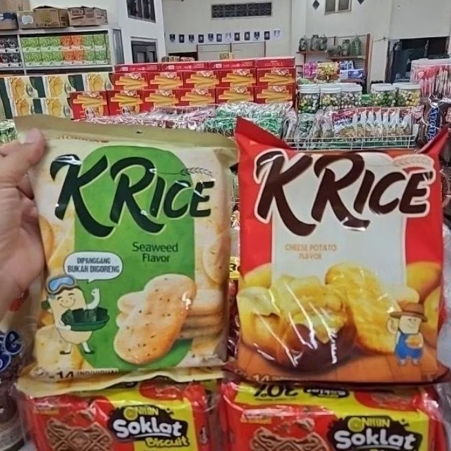 

ED 01.26 PACK 111GR - K-RICE SNACK CRACKERS RASA RUMPUT LAUT - KEJU - ISI 14PACK KECIL 027211/ KREKER KRICE
