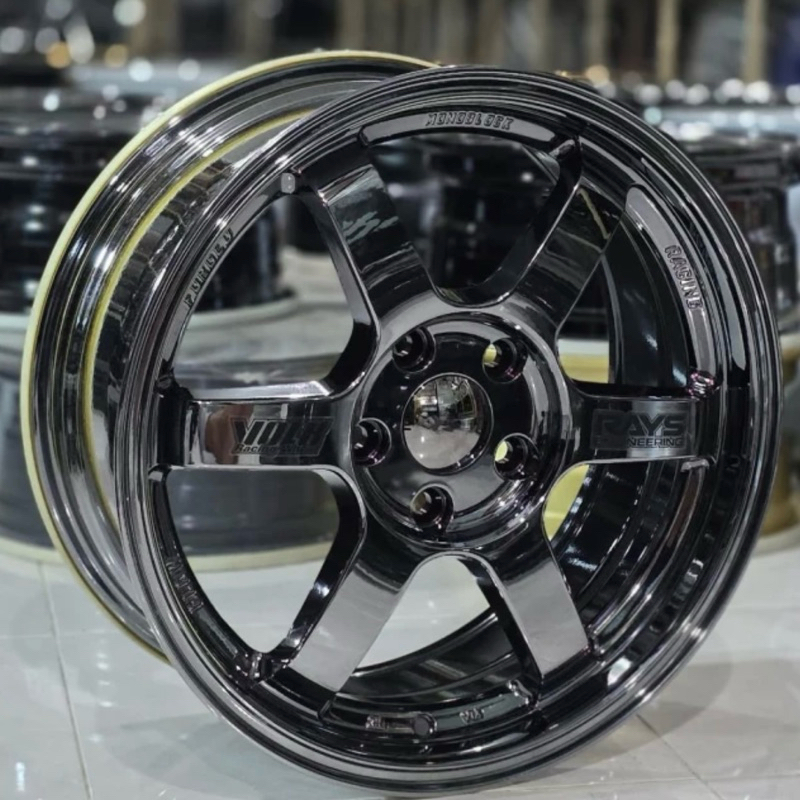 Velg Te37 Volk Rays Ring 17 Lebar 7.5 Pcd 5x114 Et 42 Warna Black Chrome | Velg R17 | Velg Mobil | V