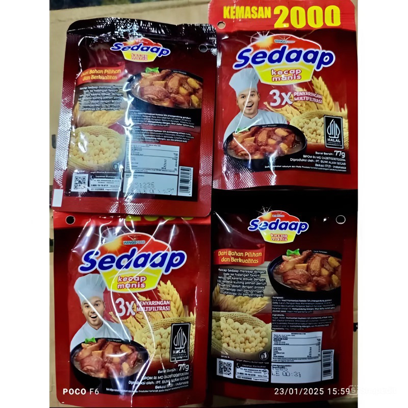 

Kecap Sedaap Manis 77g / Kecap Sedaap 2000 an / Kecap Manis Sedaap Ecer / Kecap Sedap 77gram