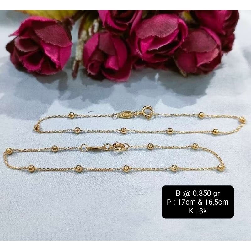 gelang jedar emas asli