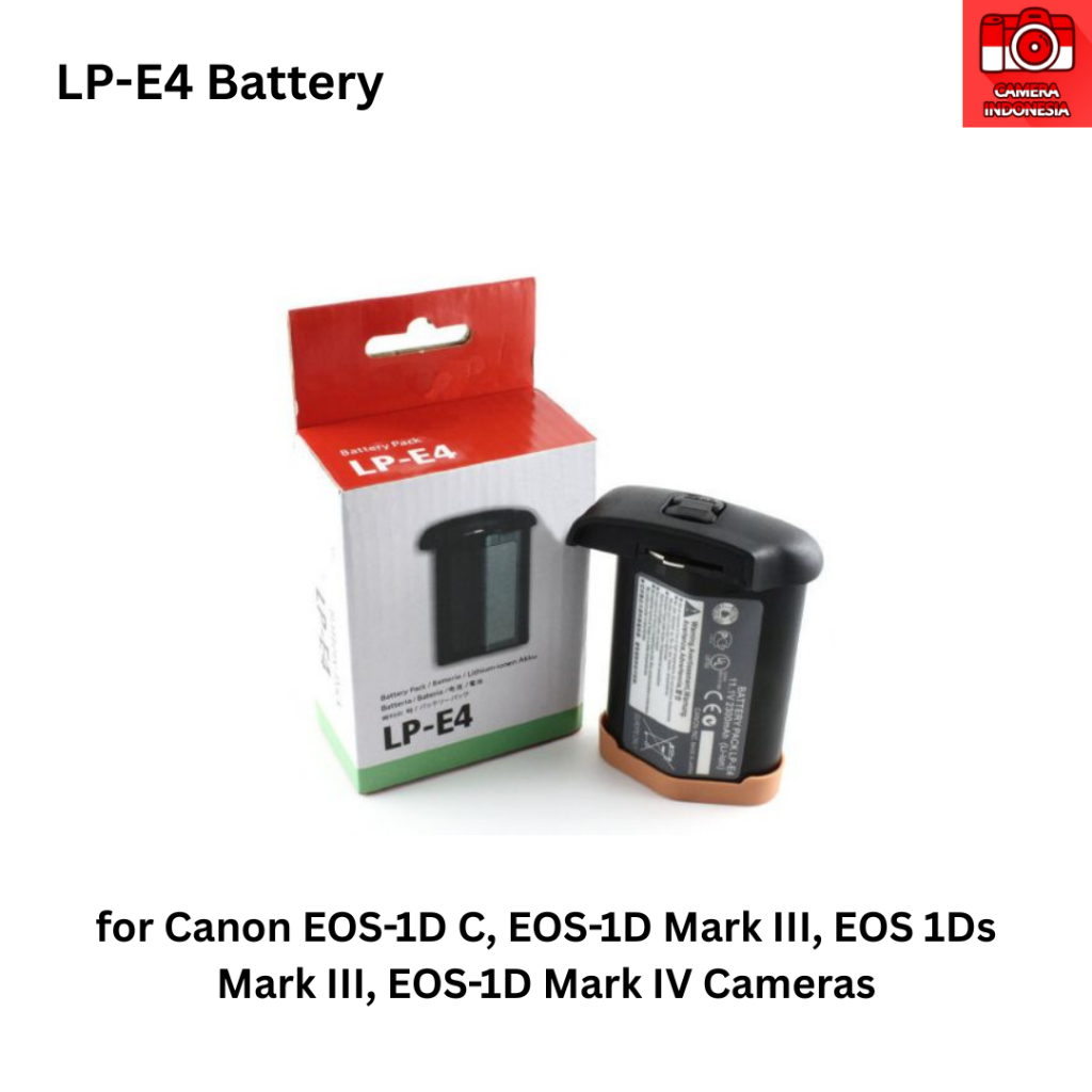Baterai LP-E4 Kamera Canon EOS R3, EOS-1D Mark III, EOS-1D Mark IV, EOS-1Ds Mark III, EOS-1D X, EOS-