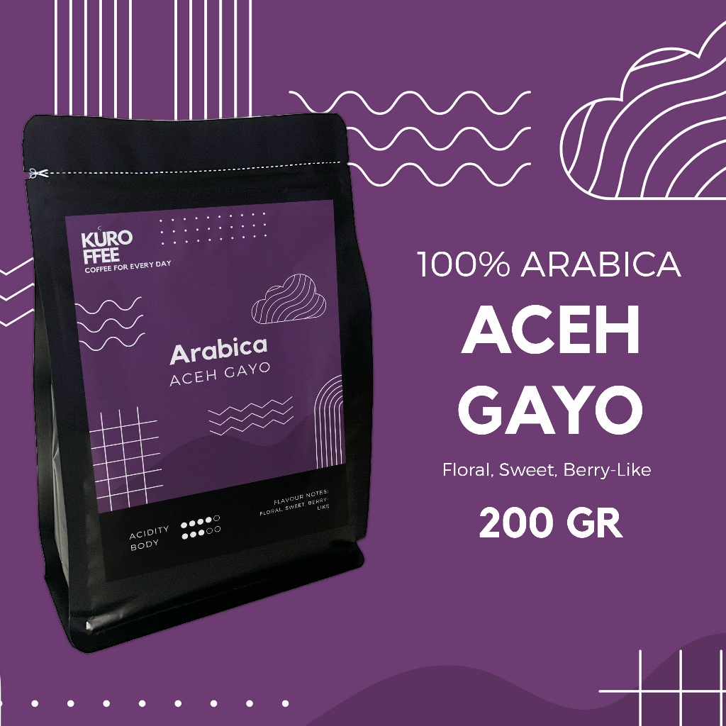 

Kuroffee - Kopi Arabica Aceh Gayo Biji/Bubuk (Coffee Bean/Grind) 200gr