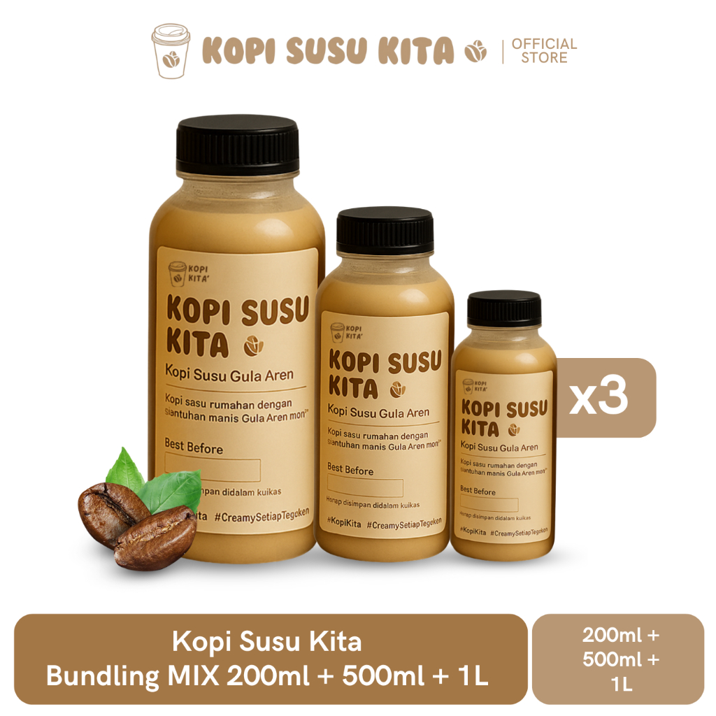 

Kopi Susu Kita - Bundling MIX 200ML + 500ML + 1LITER