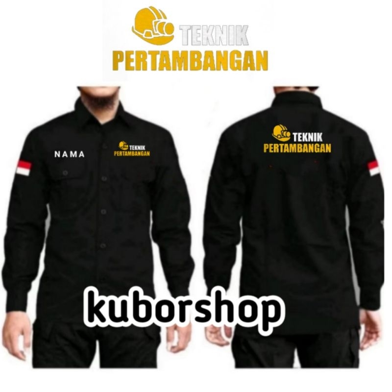kemeja teknik pertambangan baju teknik pertambangan seragam teknik pertambangan full bordir