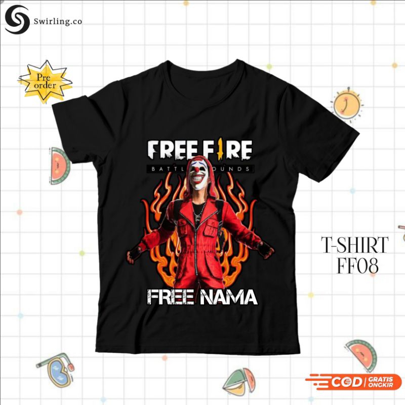 Kaos Anak Free Fire FF Bundle Sultan Free Nama Usia 3-12 Tahun - Baju Anak - T-shirt Anak - Atasan A