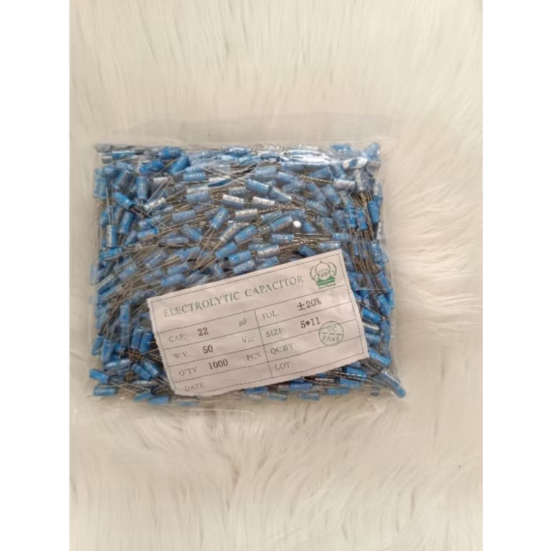1.000 pcs elko kapasitor 22uf 50 volt / elco 22 uf 50 v