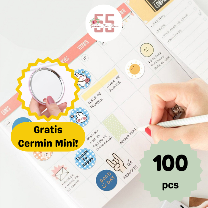 

Sticker Aesthetic Dekorasi Jurnal Scrapbook Motif Lucu Bentuk Bulat - 083