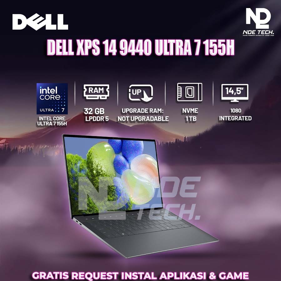 Dell XPS 14 9440 Laptop Ultra 7 32GB SSD 512GB Layar 14.5" Touch