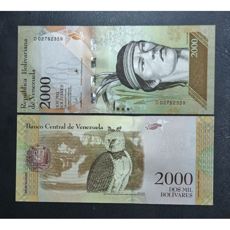 Uang kertas Asing Venezuela 2000 Bolivares
