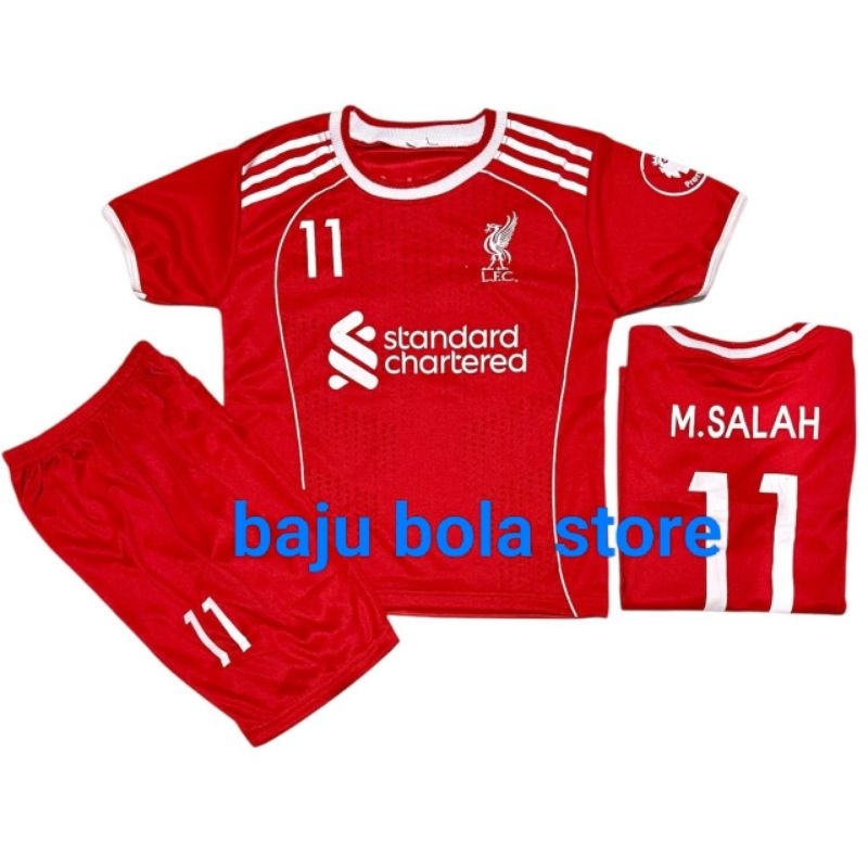 baju bola anak stelan liverpool baju dan celana