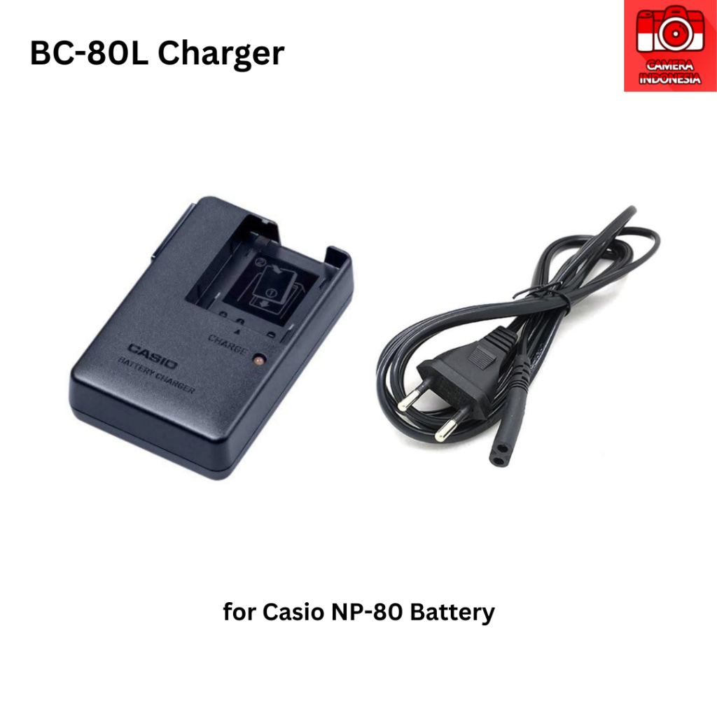 Charger BC-80L Baterai NP-80 Kamera Casio Exilim EX-S5, EX-S6, EX-S7, EX-S8, EX-S9, EX-Z1, EX-Z2, EX