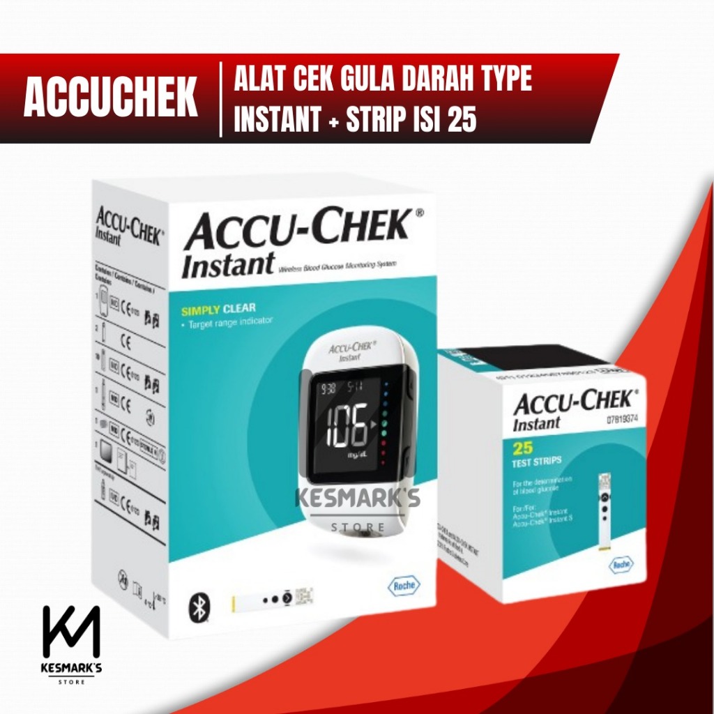 Alat Accu Check Instant + Test Strip / Alat Cek Gula Darah Accu Check Instant / Alat Accu Check