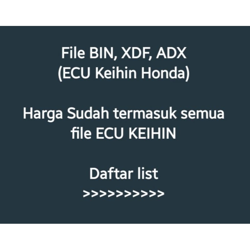 File BIN XDF ADX untuk ECU Keihin Honda