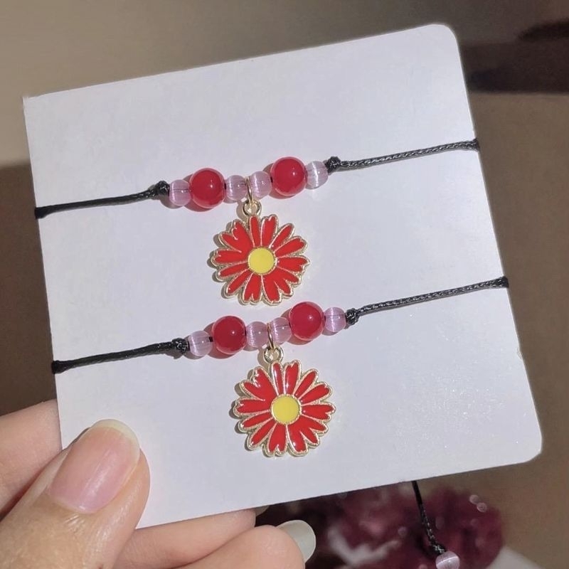 GELANG TALI SERUT COUPLE SEPASANG 2PCS BUNGA TULIP MATAHARI