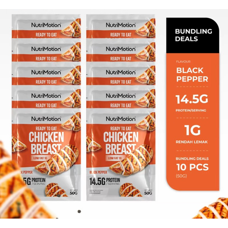 

Dada ayam siap makan 10pcs/ nutrimotion chicken breast 50gr