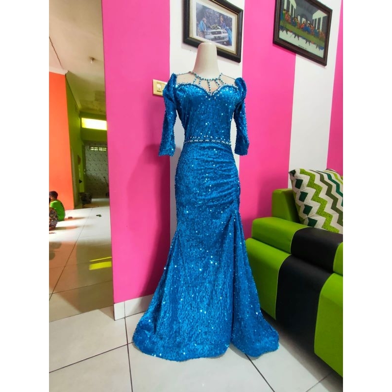 baju singer/baju penyanyi/bludru sequin keong racun