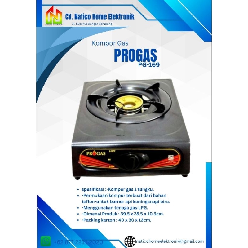 KOMPOR GAS 1 TUNGKU PROGAS PG-169