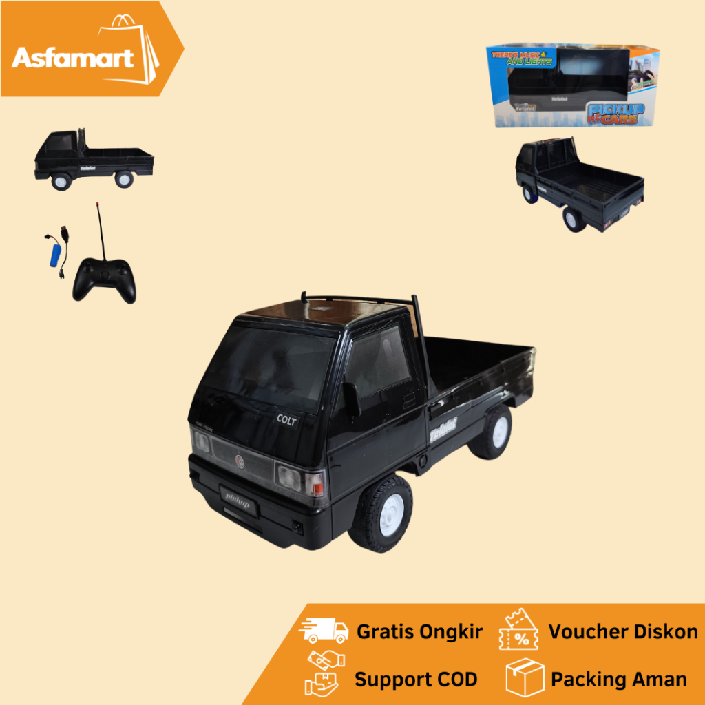 Mainan Anak RC Mobil Remot Pick Up Barang L300 Musik Telolet Murah SNI