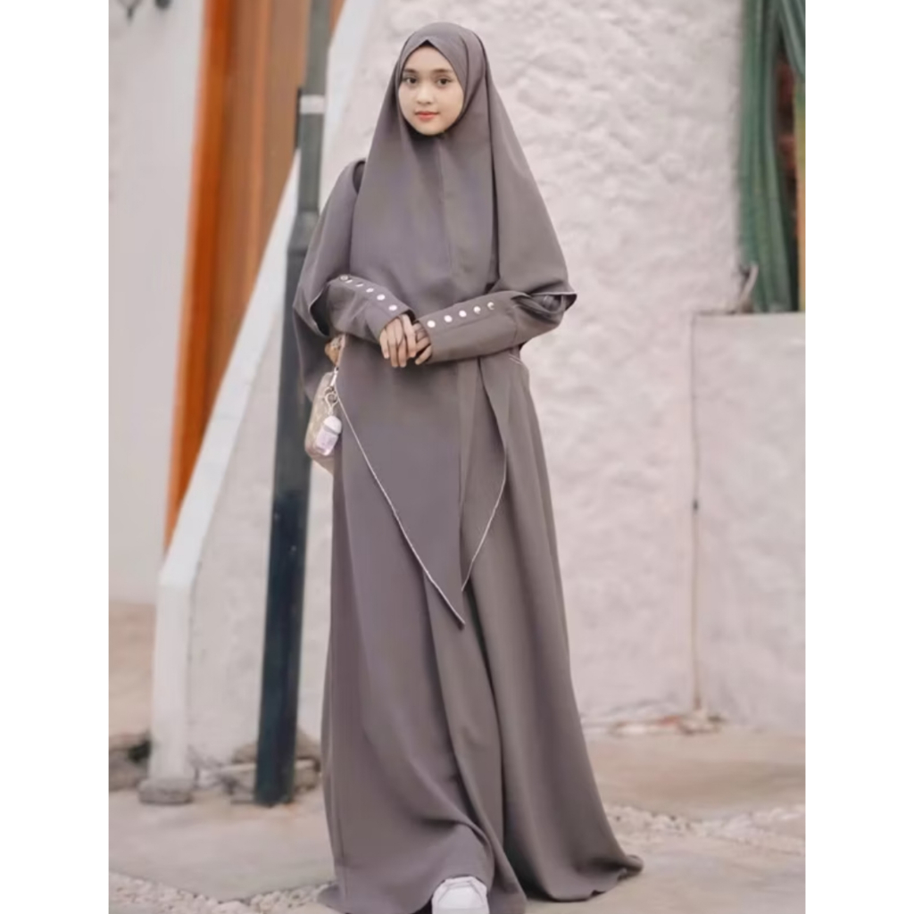AZURA | Abaya Dubai Wanita Dewasa Bahan Anti UV Elegan Untuk Pesta Umroh Haji & Lebaran 2025