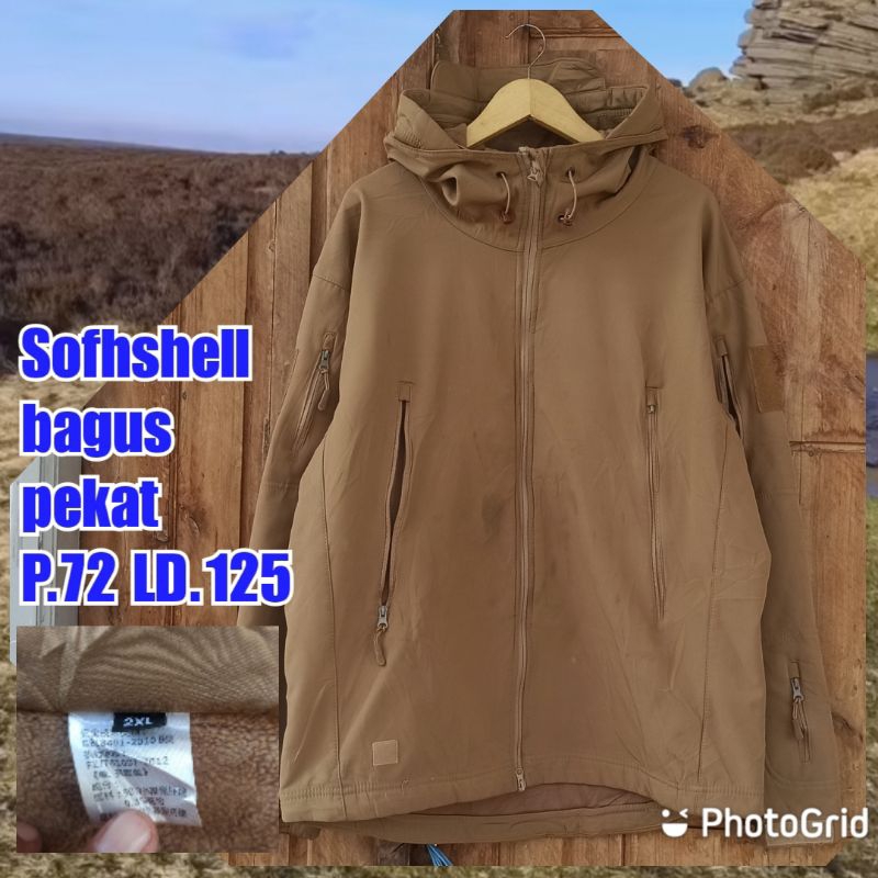 jaket gunung outdoor sofhshell army military ecwcs saku samping