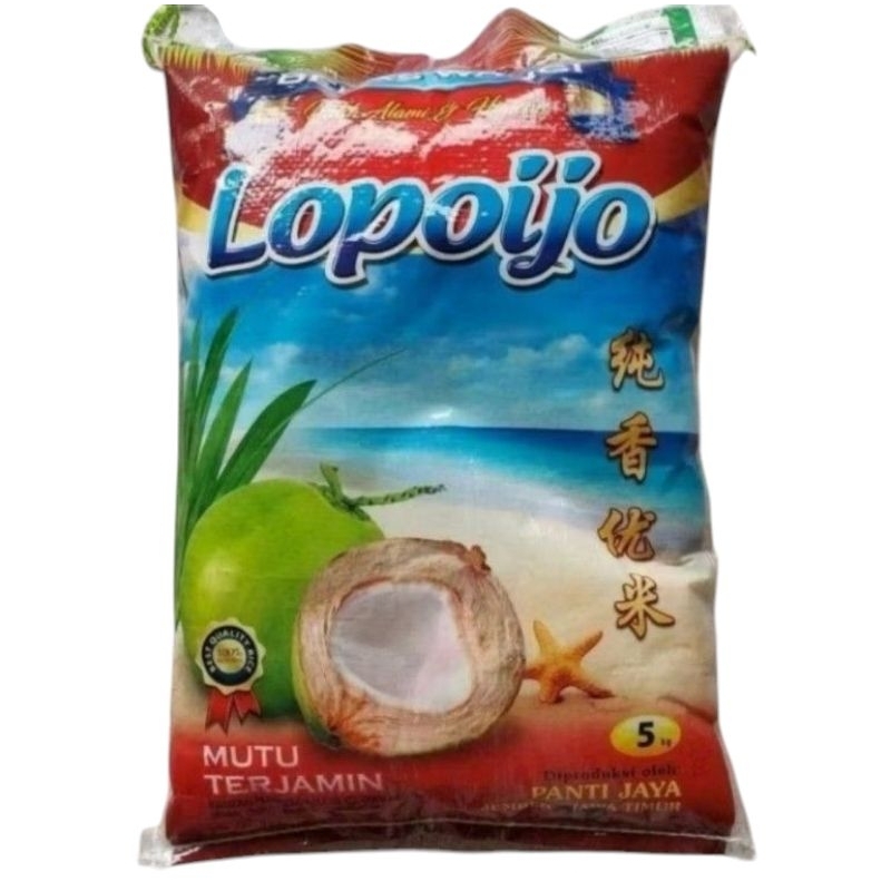 

Beras Lopoijo 5kg / Lopo Ijo 5 kg Sak Kecil Beras Punel Pulen Wangi Pandan