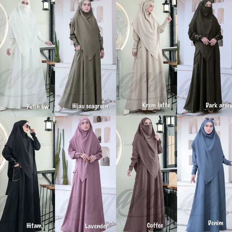 55STOK TERBARU ARMUNZA SYARI BY ARSY HIJAB SYARI UMROH DRESS UMROH SERAGAM HAJI HITAM PUTIH