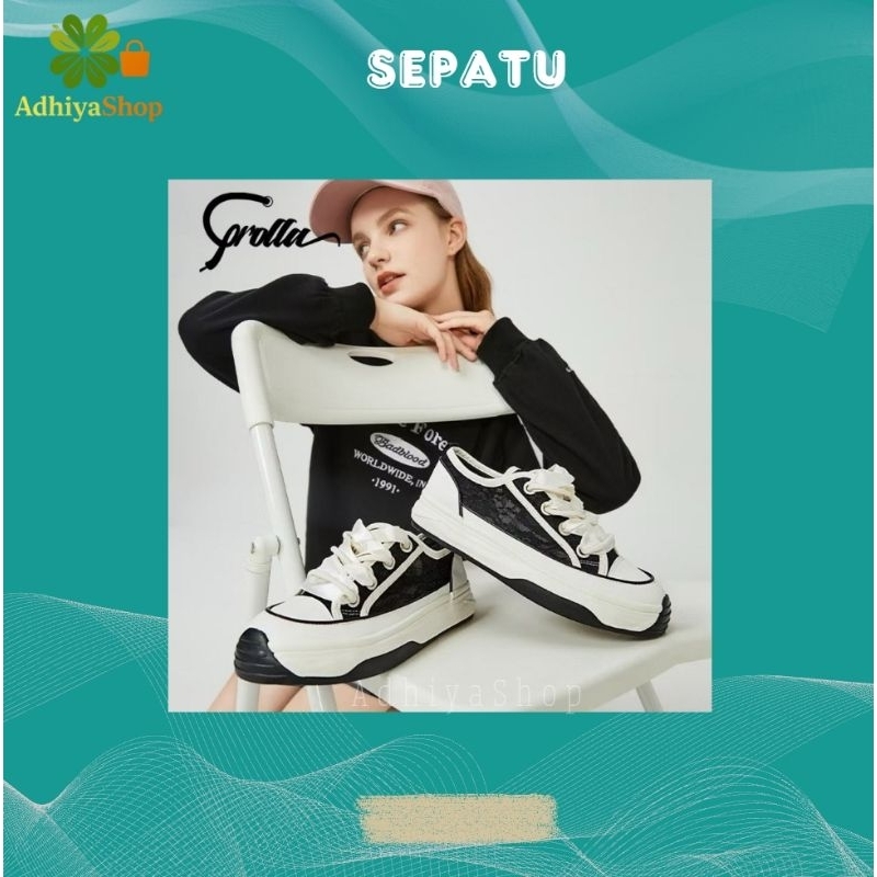 COROLLA sepatu kets renda wanita bernapas dan nyaman sepatu Korean style sepatu wanita