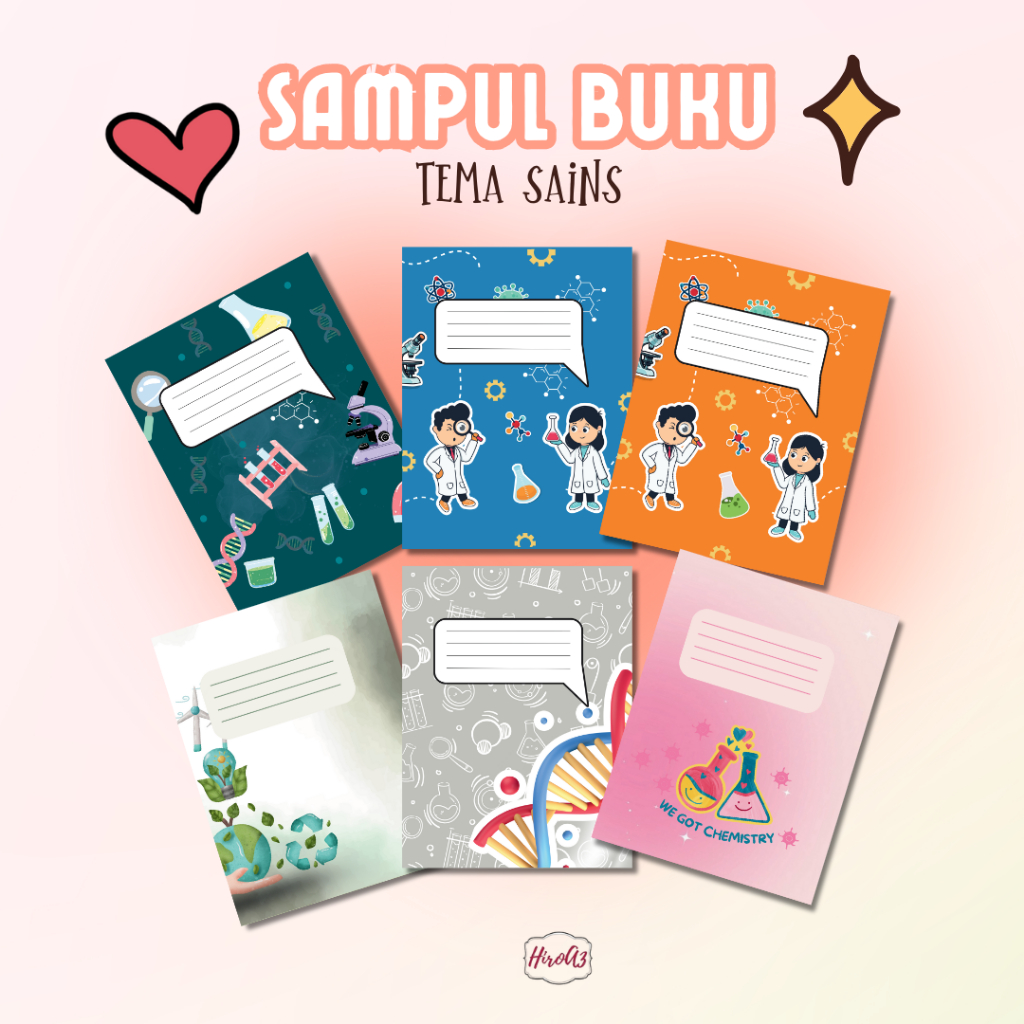 

[HiroA3] Sampul Buku Cover Buku Aesthetic Tema SAINS Isi 10 pcs HVS 100gsm