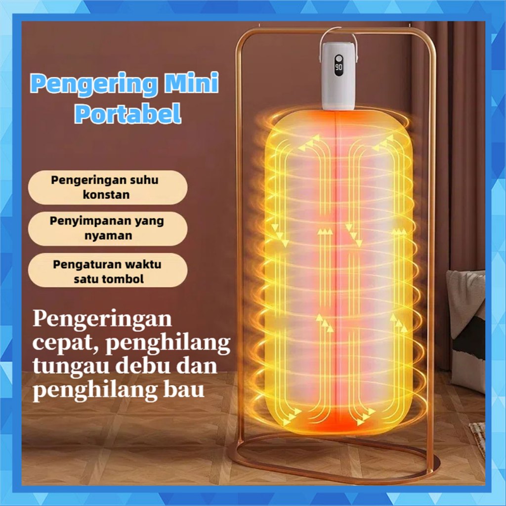 Mini Mesin Pengering Pakaian Portabel Pemanas Pengering Pakaian Lipat Listrik Pengering Otomatis Unt