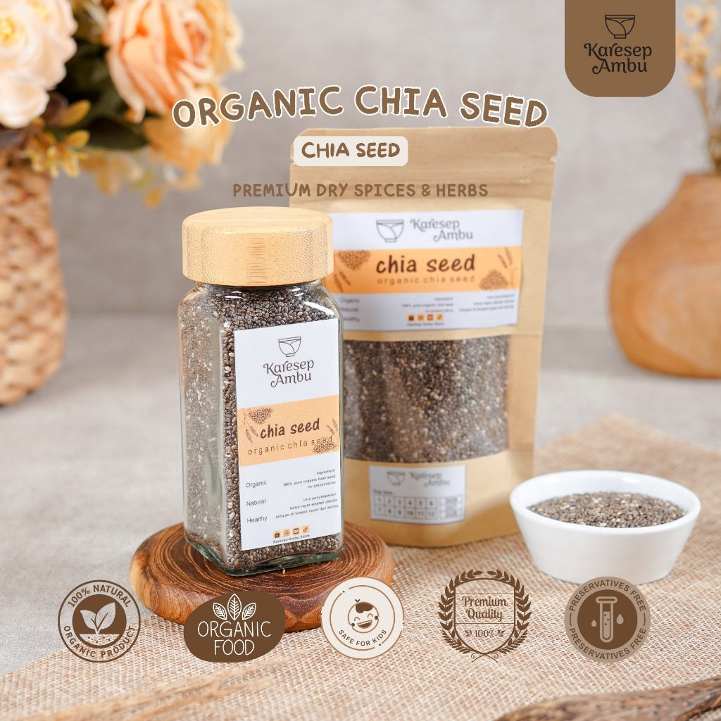 

Organic Chia Seed - Bumbu Dapur Rempah Premium Asli Murni Organik Dry Herbs & Spices by Karesep Ambu
