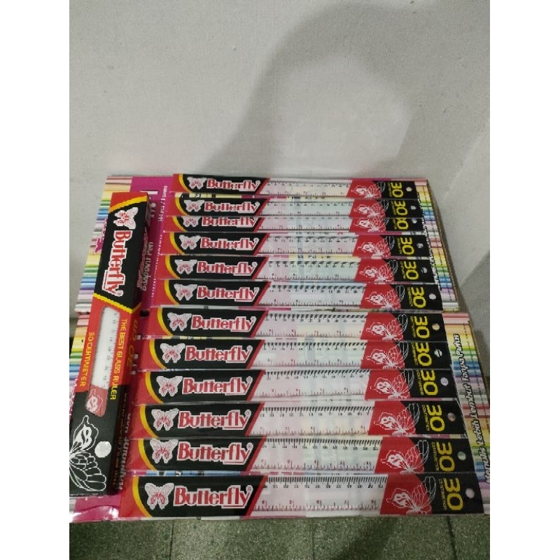 

Rol/Penggaris 30cm Butterfly (1dos=12pcs)