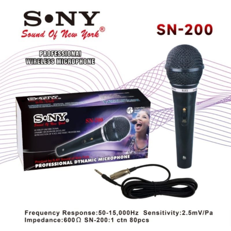 MIC SONY SN-200/MICROPHONE KARAOKE/MIC SONY SN-200/MIC KAROKE KABEL/MIC KABEL