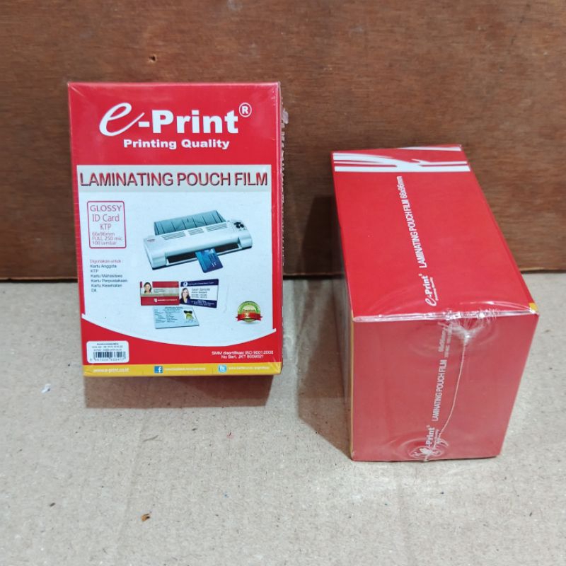 

1 Pak Plastik Laminating Ktp 250 Micron EPRINT Isi 100 Lembar