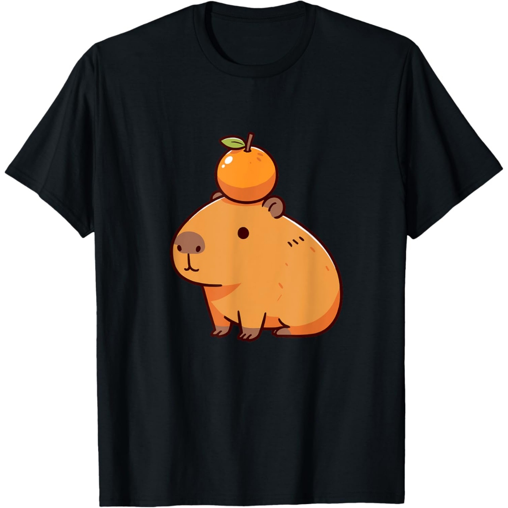 Capybara dengan oranye di kepala t-shirt capybara