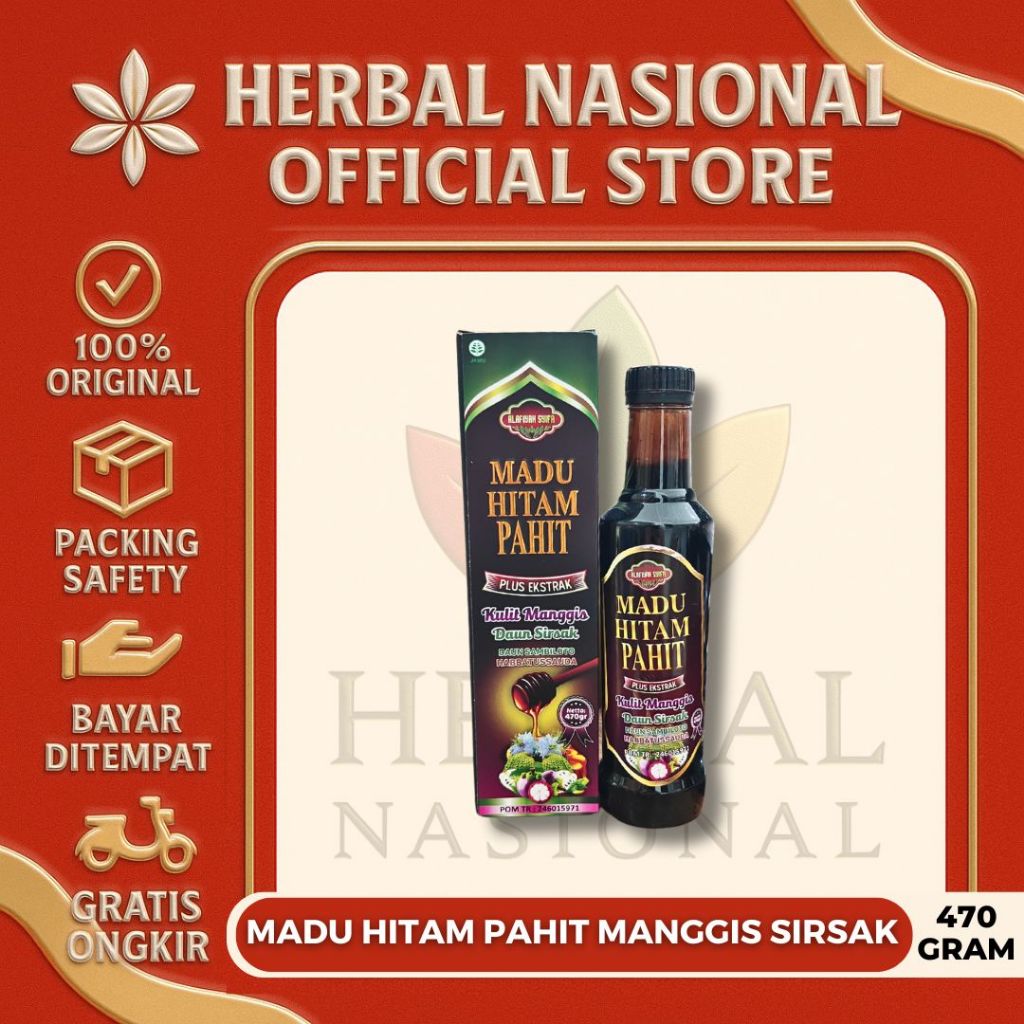 

Madu Hitam Pahit Propolis Plus Ekstrak Manggis Sirsak 470ML Al Afiyah