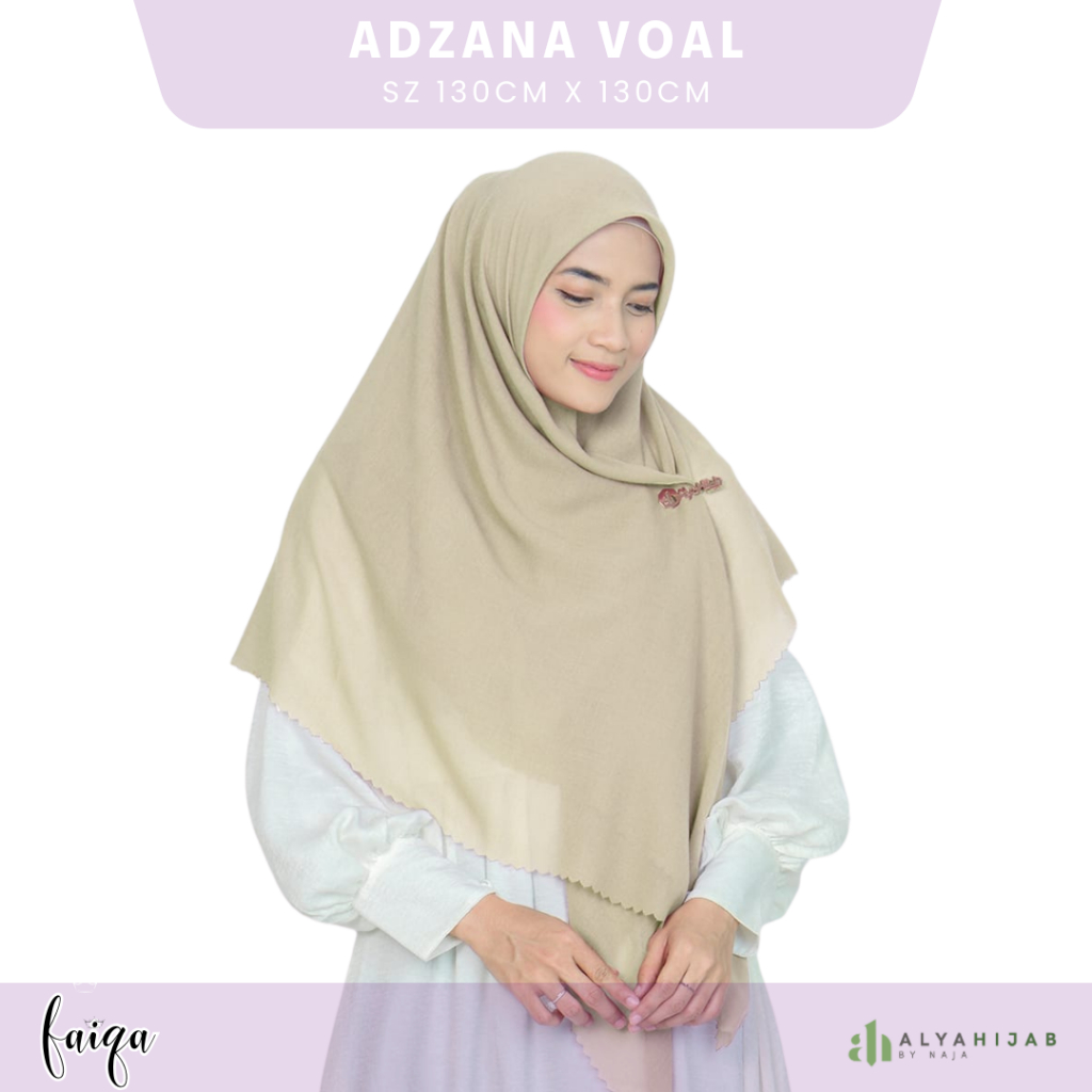 AlyaHijab by Naja - Adzana Voal Syarii Jilbab Kerudung Segiempat Polos Jumbo 130 x 130