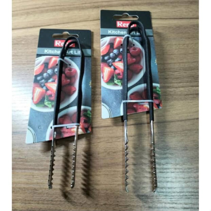 Reno Ice Tong / Food Tong Ice Cube / Sugar Tong / Multi Purpose Tong Black / Alat Capit Pencapit Sta