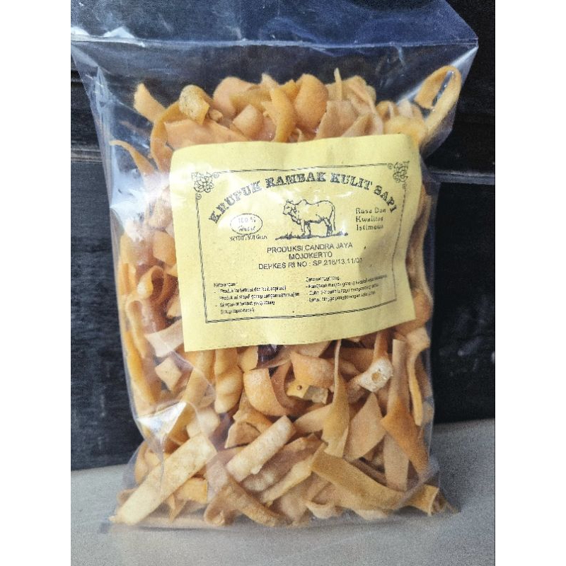 

KERUPUK/KRECEK RAMBAK KULIT SAPI ASLI TIPIS PREMIUM