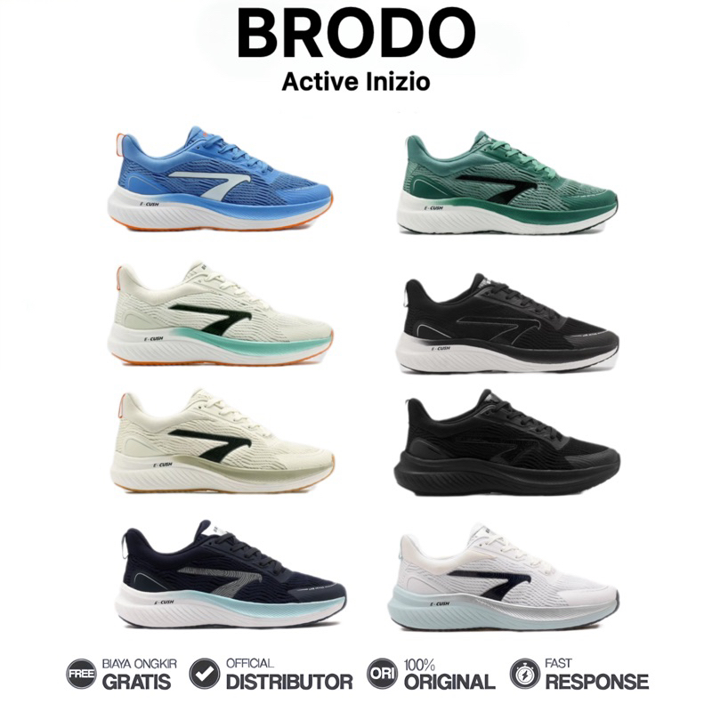 Brodo - Sepatu Active Inizio Olahraga Lari Running Unisex Wanita Pria Original 100%