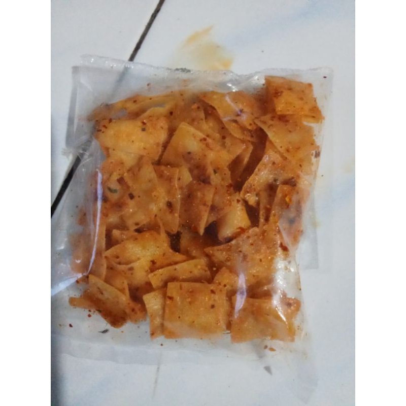 

sebring pangsit pedas daun jeruk gurih renyah