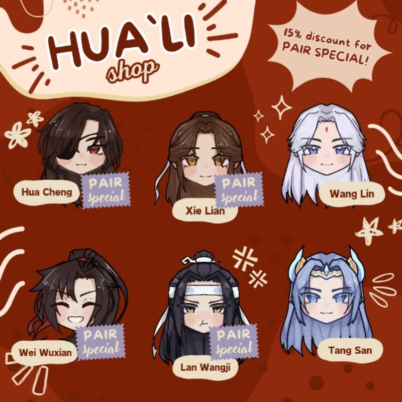 [ Hua'Li Shop ] DONGHUA FANMERCH — Mtxt, TGCF, Soul Land, Renegade Immortal. READY: Hua Cheng, Wei W