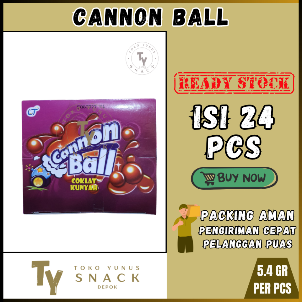 

CANNON BALL COKLAY KUNYAH BOX ISI 24PCS @5.4GR