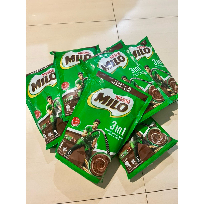

MILO 3 in 1 Lebih Rasa Coklat Malt & Susu 8 stick