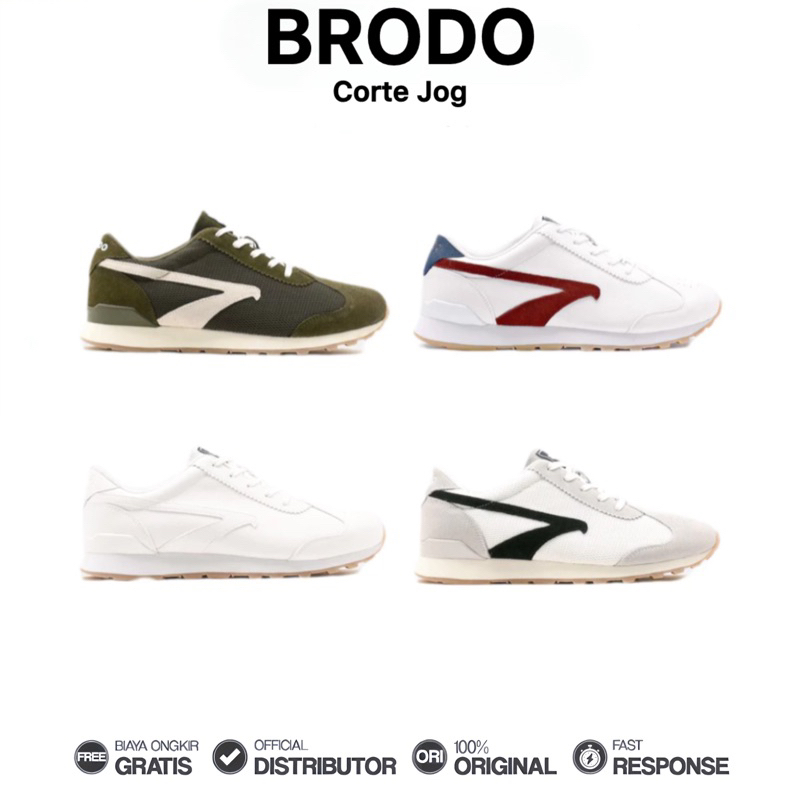 Brodo - Sepatu Corte Jog Sneakers Casual Unisex Wanita Pria Original 100%