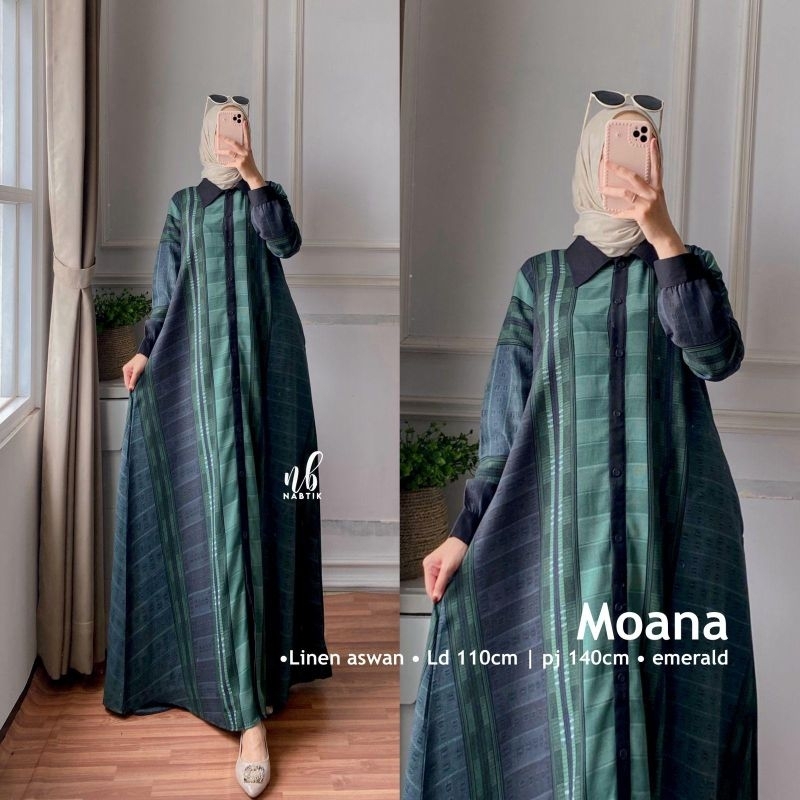 Nabtik - Gamis Moana Linen Aswan Original By Nabtik