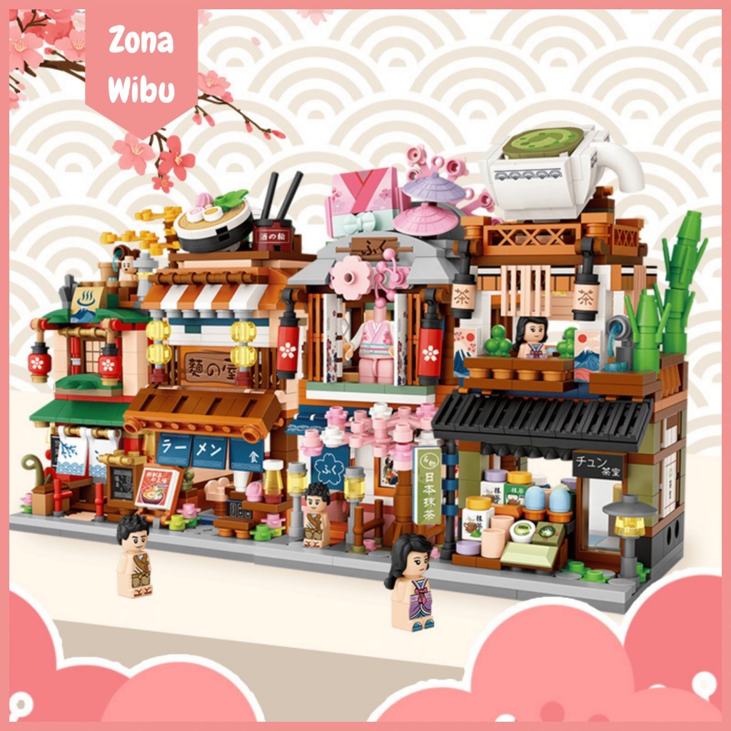 LOZ DIY Puzzle Nano Block Toys Balok Susun Mainan Edukasi Anak Ramen Kimono Matcha Onsen