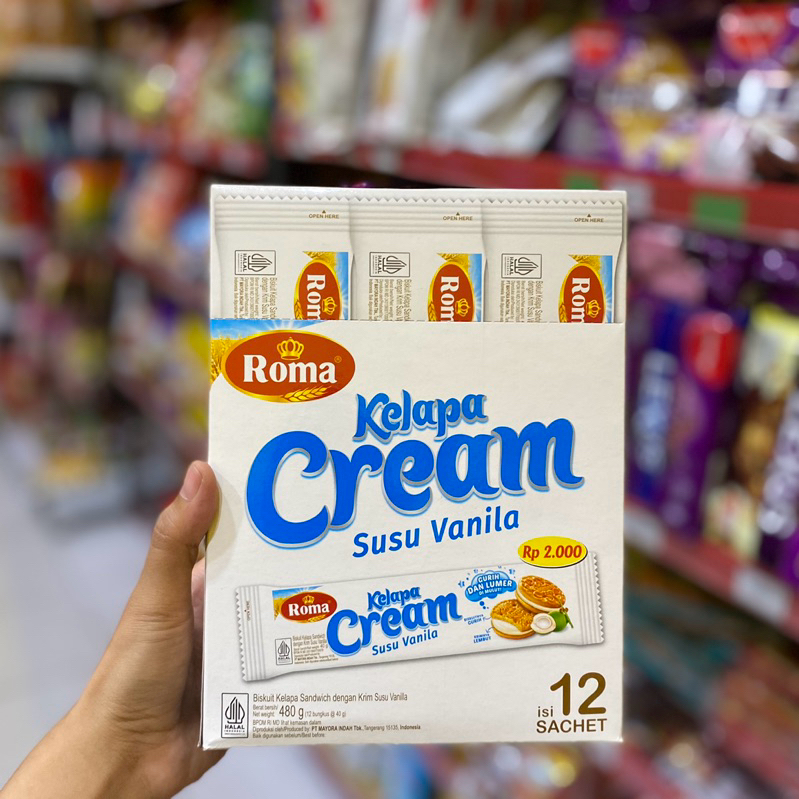 

Roma Kelapa Cream Susu Vanilla 480gr Isi 12 Bungkus