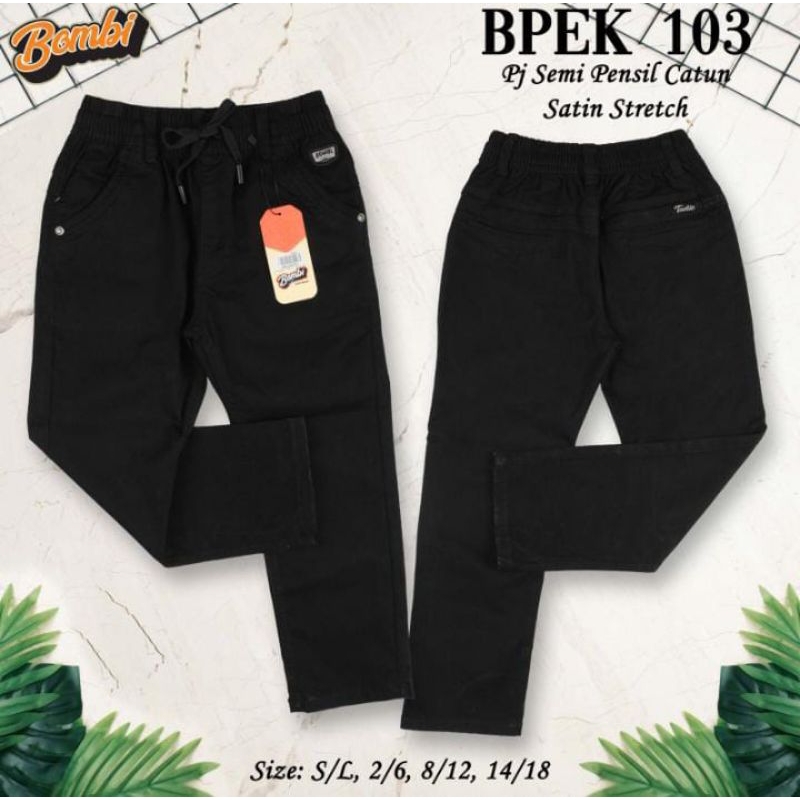 CELANA PANJANG ANAK LAKI-LAKI BOMBI HITAM CELANA TERLARIS  BAHAN DARI KAIN KATUN SETRETCH TERBAIK TE